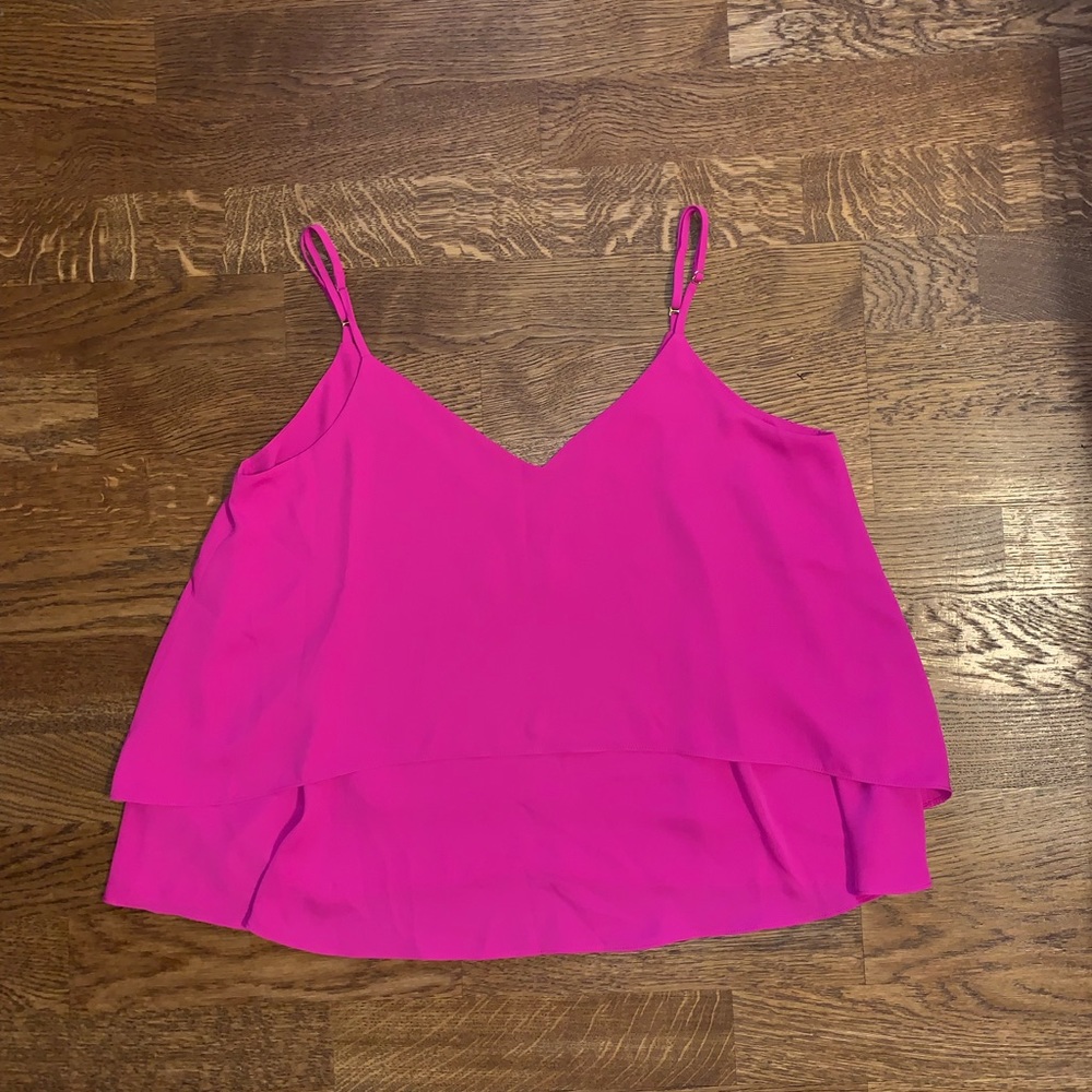 Fuchsia V-Neck Sleeveless Blouse
